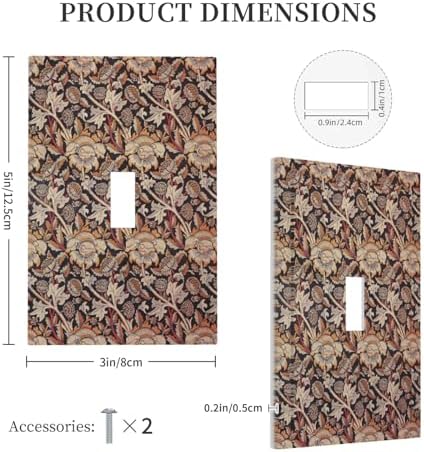 Decorative Light Switch Cover Vintage William Morris Floral Plants 1 Gang - Image 5
