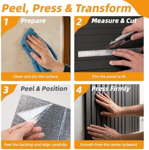 WOWSTAR 6-Pack Peel and Stick PVC Wood Slat Wall Panel，Thickened Wood Grain - Image 6