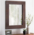 Wall Mirror Rustic Wooden Frame Rectangle Vintage Hanging Mirrors by HLFMVWE