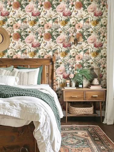 Orainege Vintage Floral Peel and Stick Wallpaper Self Adhesive Wallpaper - Image 3