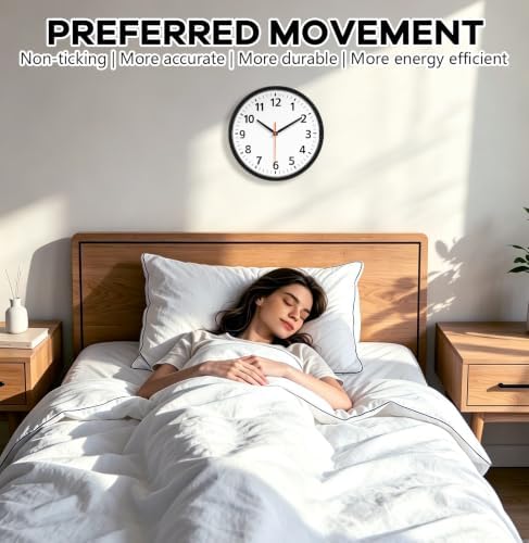12" Modern Silent Battery Wall Clock, Decorative Wall Clocks Indoor - Image 2