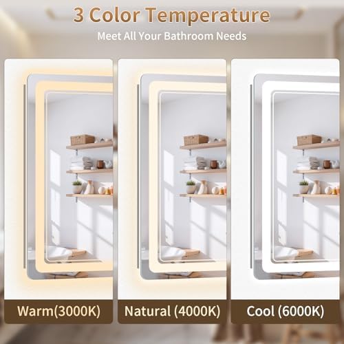 BEAUTYPEAK 30"x36" LED Bathroom Mirror - Image 4