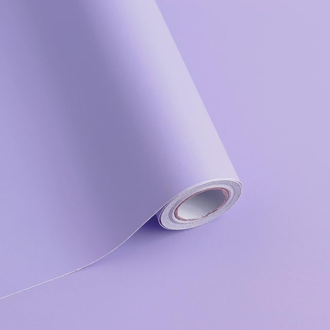 118"x17.7" Purple Wallpaper Solid Color Peel and Stick Wallpaper Purple Contact by SAFIYYA