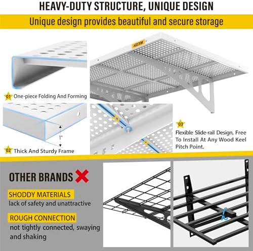 Aecxm 4-pack 2x3ft Adjustable Garage Wall Shelving 1120lbs Load Capacity Heavy - Image 4
