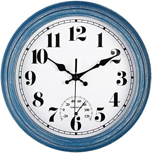 JENLYSTIME 12 Inch Indoor/Outdoor Retro Waterproof Wall Clock by JENLYSTIME