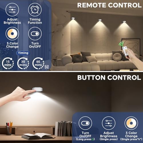 Picture Lights for Wall 3 Pcs, Rechargeable Battery Operated Magnetic Wall - Image 3