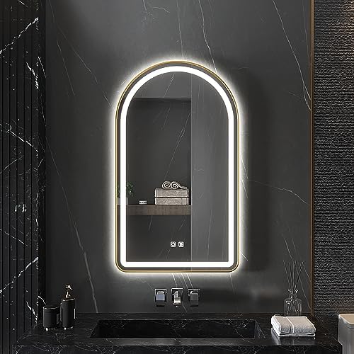 Arched Bathroom Mirror 20"x28", LED Tempered Glass - Image 2