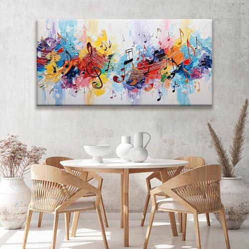 Suconvng Abstract Wall Art For Living Room Colorful Musical Note Canvas Art - Image 3