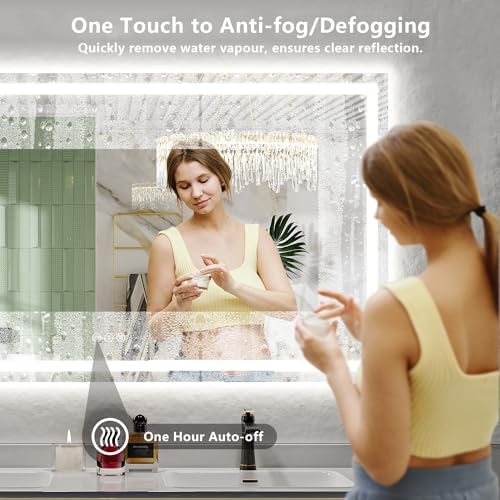 66x36 LED Bathroom Mirror with Lights, Lighted Vanity Mirror - Image 5