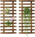 Pack of 2 Vertical Wooden Wall Planter Trellis by JOYFERNAL