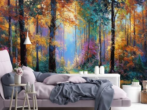 Autumn Forest Scenery Bedroom Peel and Stick mural-96"x137" - Image 3