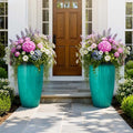 Autodaya 24" Faux Ceramic Large Planters by Unknown