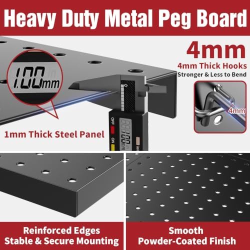 Heavy Duty Metal Pegboard Wall Organizer - Image 4