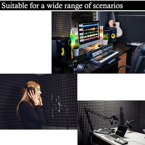 4 Pack Acoustic Foam, High Density Fire Resistant Soundproof Panels - Image 5