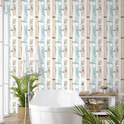 Yun-aeon Natural Wood-Light Blue Contact Paper Peel and Stick Wallpaper - Image 7