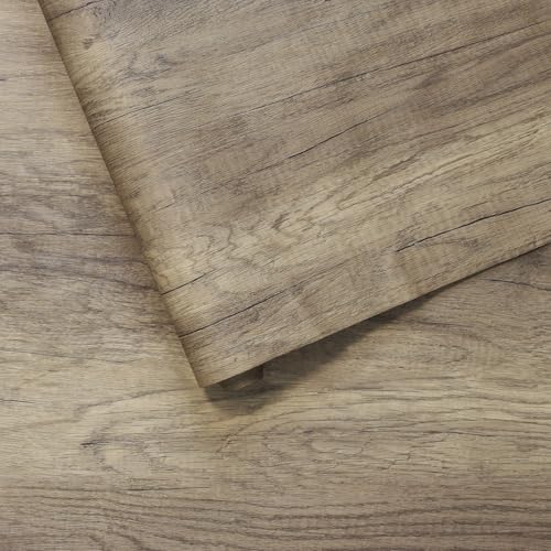 BOMENG Natural Wood Grain Contact Paper Light Brown Wallpaper 31.5"×354" by BOMENG