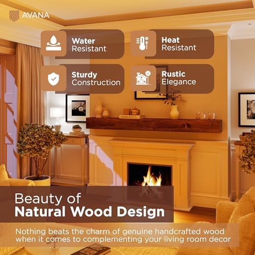 Avana Rustic Fireplace Mantle Shelf - Image 4