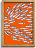 Framed Sardine Canvas Wall Art by HJYQLN