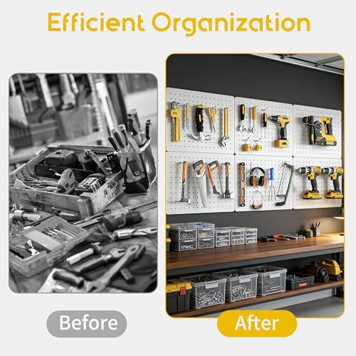 Pegboard Organizer Kit, 6 Pack 14.76x10.82 in Metal Panels - Image 5