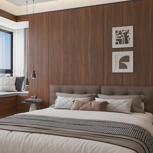 BOMENG Walnut Wood Contact Paper 32x158 inch Dark Brown Wood Wallpaper Peel and - Image 6