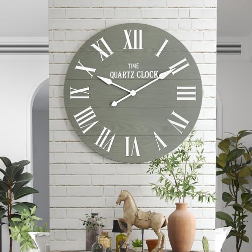 ARTPOWER 35.5” Extra Large Giant Farmhouse Wall Clock, Sage Green by PowerofArtBetterforLife