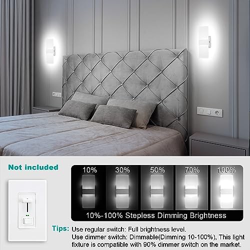 TRLIFE Dimmable LED Wall Sconces, 4 Color Temperature 12W Modern Wall Sconce - Image 4