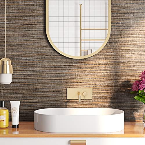 FunStick 15.7"x472" Grasscloth Peel and Stick Wallpaper Removable Tan Brown - Image 5
