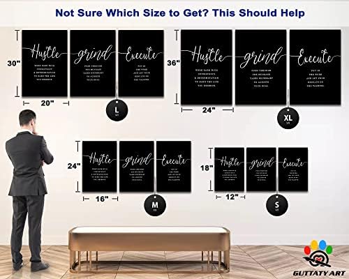 Office Wall Art-3 Panel Motivational Wall Art, Inspirational Quotes Canvas Art - Image 4