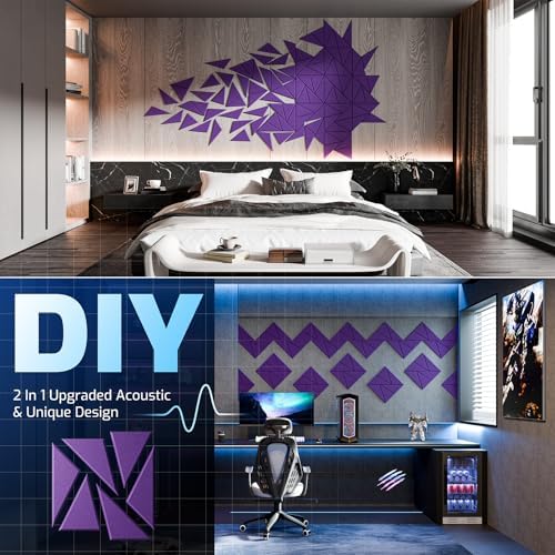 12 Pack Self-Adhesive Acoustic Panels, Sound Proof Foam Panels - Image 3
