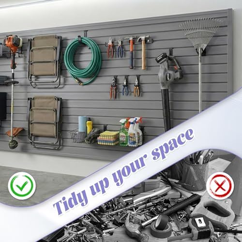 SMARTSTANDARD Heavy Duty PVC Slatwall Panels 4x8 ft, Interlocking Garage Wall - Image 3