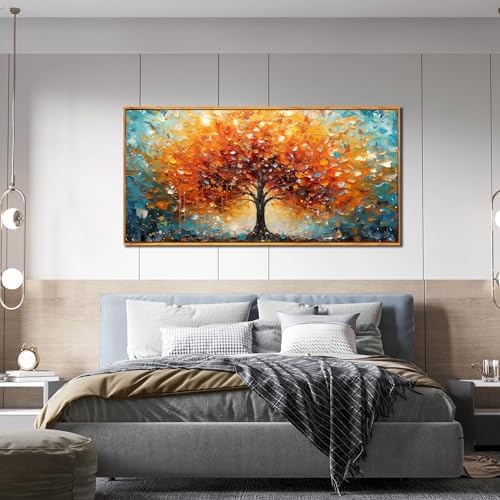 Framed Canvas Wall Art for Living Room Bedroom Office Large Tree of Life Wall - Image 2