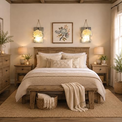 Farmhouse Mason Jar Wall Sconces Set of 2, Rustic Gray Decor - Image 3