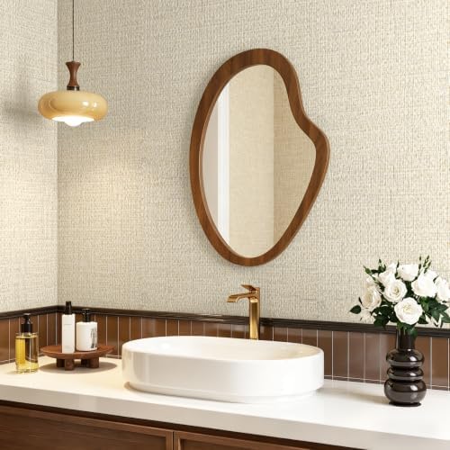 FunStick Beige Textured Grasscloth Peel and Stick Wallpaper Neutral 16"x80" - Image 2