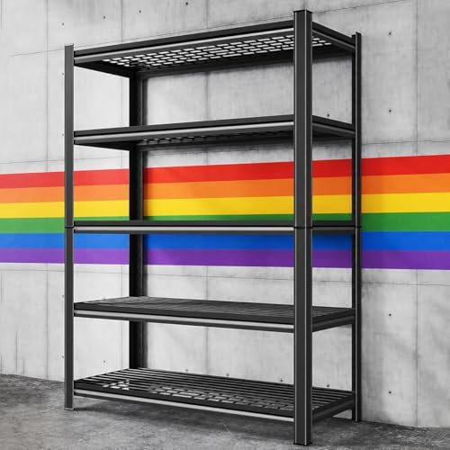 Heavy Duty Garage Shelving 5 Tier Adjustable Metal Wire Storage Rack by BEESTMUEBLE