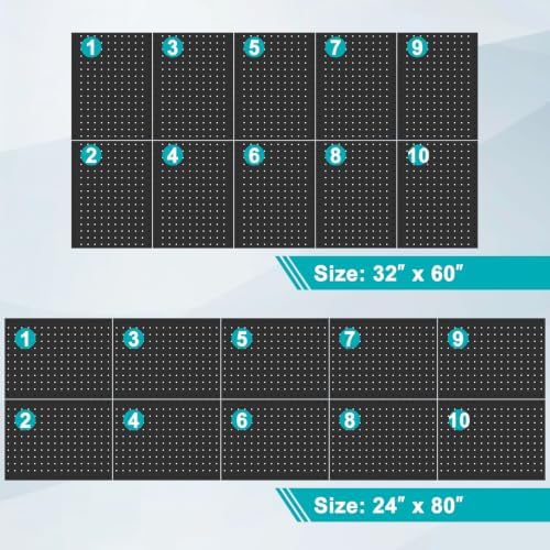 Peg Board, 10 Pack Metal Pegboard Panels and 76 Pcs Hooks and Baskets, Garage - Image 6