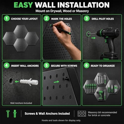 15x17 Heavy Duty Metal Pegboard Panel 4-Pack - Image 7