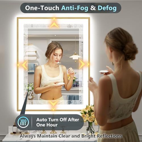 28x36 Gold LED Bathroom Mirror - Image 6