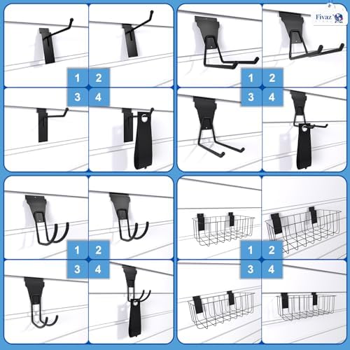 45 Pack Black Slatwall Accessories, Heavy Duty Steel Slatwall Hooks - Image 4