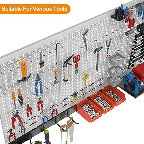TORACK 109 PCS Pegboard Wall Organizer 48x24 in, Garage Metal Pegboard - Image 3