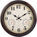 JENLYSTIME 16 Inch Dark Brown Vintage Waterproof Outdoor Wall Clock by JENLYSTIME