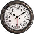 zyzamay 12 Inch Retro Wall Clock, Classic Day of The Week Wall Clock, by ZYZAMAY