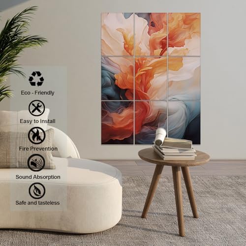9 Pack Wall Art Acoustic Panels, Decorative Sound Dampening Panels, Acoustic - Image 3
