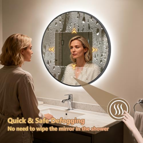 Niccy 28" Round LED Bathroom Backlit Mirror - Image 2