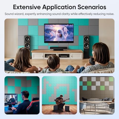 Square Acoustic Panels, 12 Pack Self-Adhesive Sound Panels - Image 6