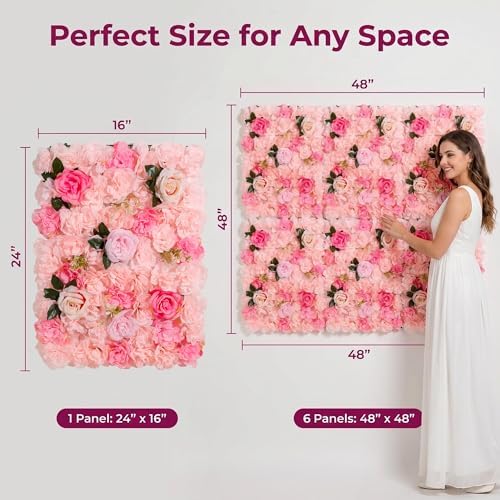 Flower Wall Backdrop 6 Panels 16×24 Inch - Image 3