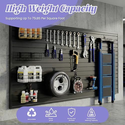 SMARTSTANDARD Heavy Duty PVC Slatwall Panels 4x8 ft, Interlocking Garage Wall - Image 2