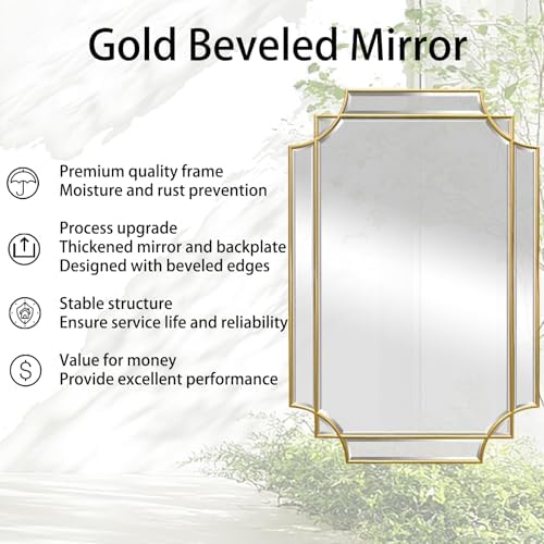 48"x32" Large Rectangle Beveled Mirror - Image 4