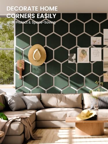 Fluxynara 8-Pack Hexagon Felt Bulletin Board Tiles, Pine Green-1 - Image 4