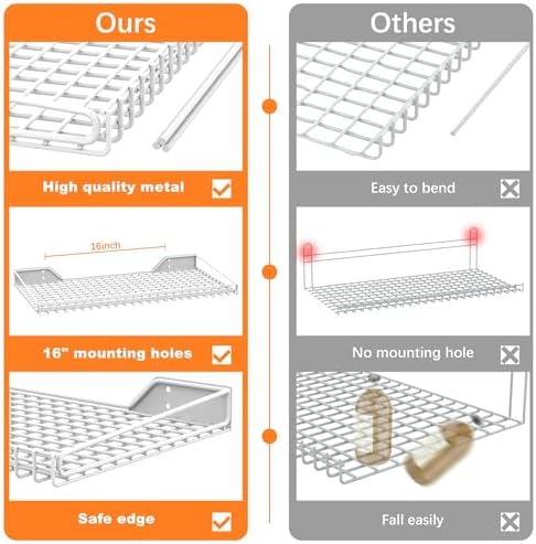 WALMANN Garage Wall Shelf, 4 Mixed-Size Wall-Mounted Storage Shelves - Image 4