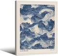 Japanese Blue Waves Wall Art Vintage Oriental Japandi Wabi Sabi Poster 08x10 by rumlud